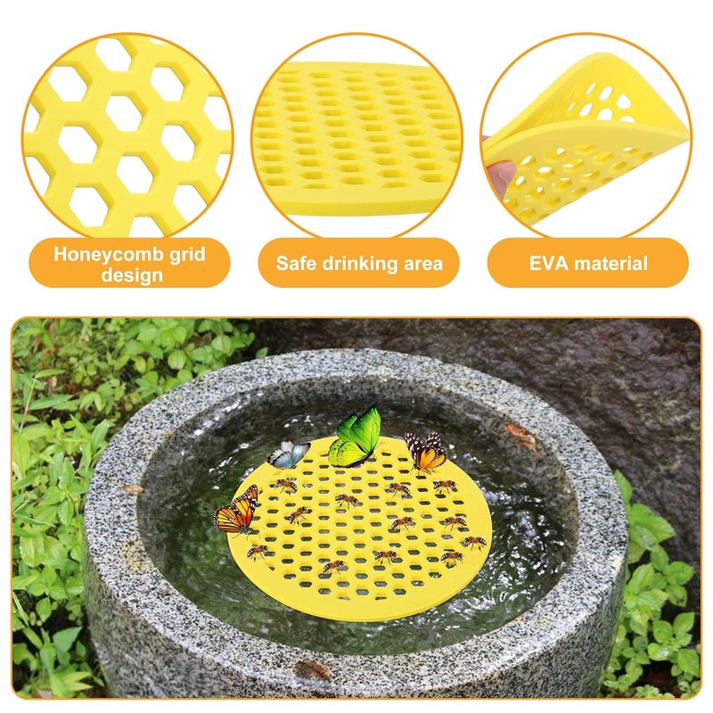 DECOHS 4 Pack Floating Bee Island- 7.87 Inch EVA Foam Floating Bee Watering Station- Butterfly Bee Waterer for Feeding, Bee Bath, Outdoor Garden Decor - Image 3